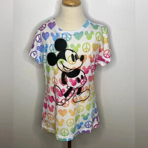 Disney Multicolor Mickey Mouse Short Sleeve Tee